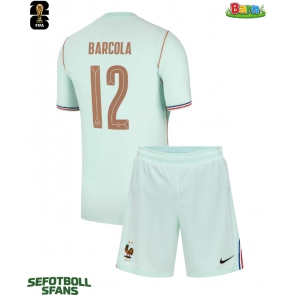 Frankrike Bradley Barcola #12 Bortaställ Barn VM 2026 Kortärmad (+ Korta byxor)